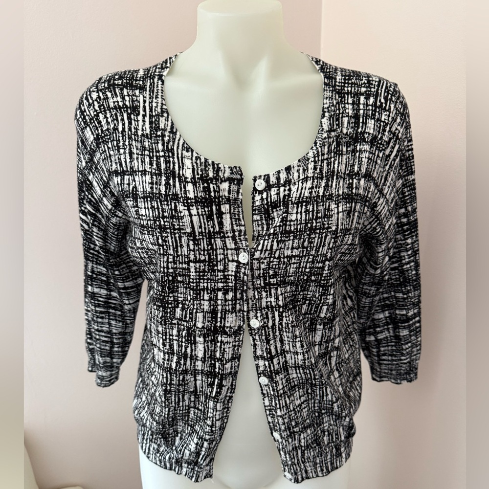 Black and White Patterned Cardigan